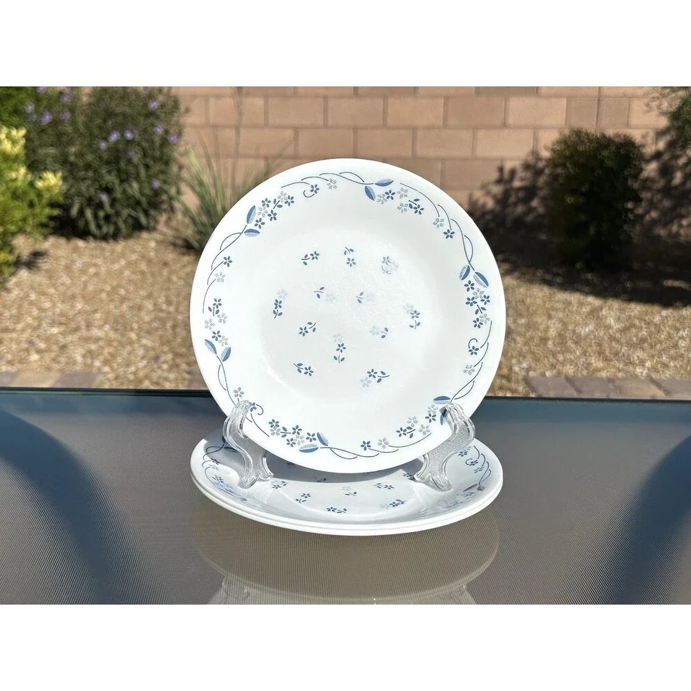 Corelle Provincial Blue 6 3/4 Inch Bread or Dessert Plates Blue Flowers Set of 5